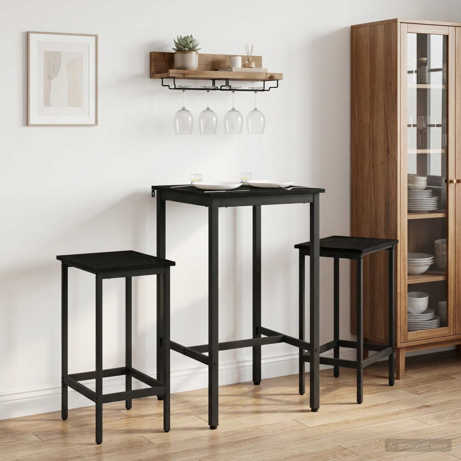 vidaXL Baarijakkara 2 kpl Musta tammi 40 x 32 x 74 cm Tekninen puu