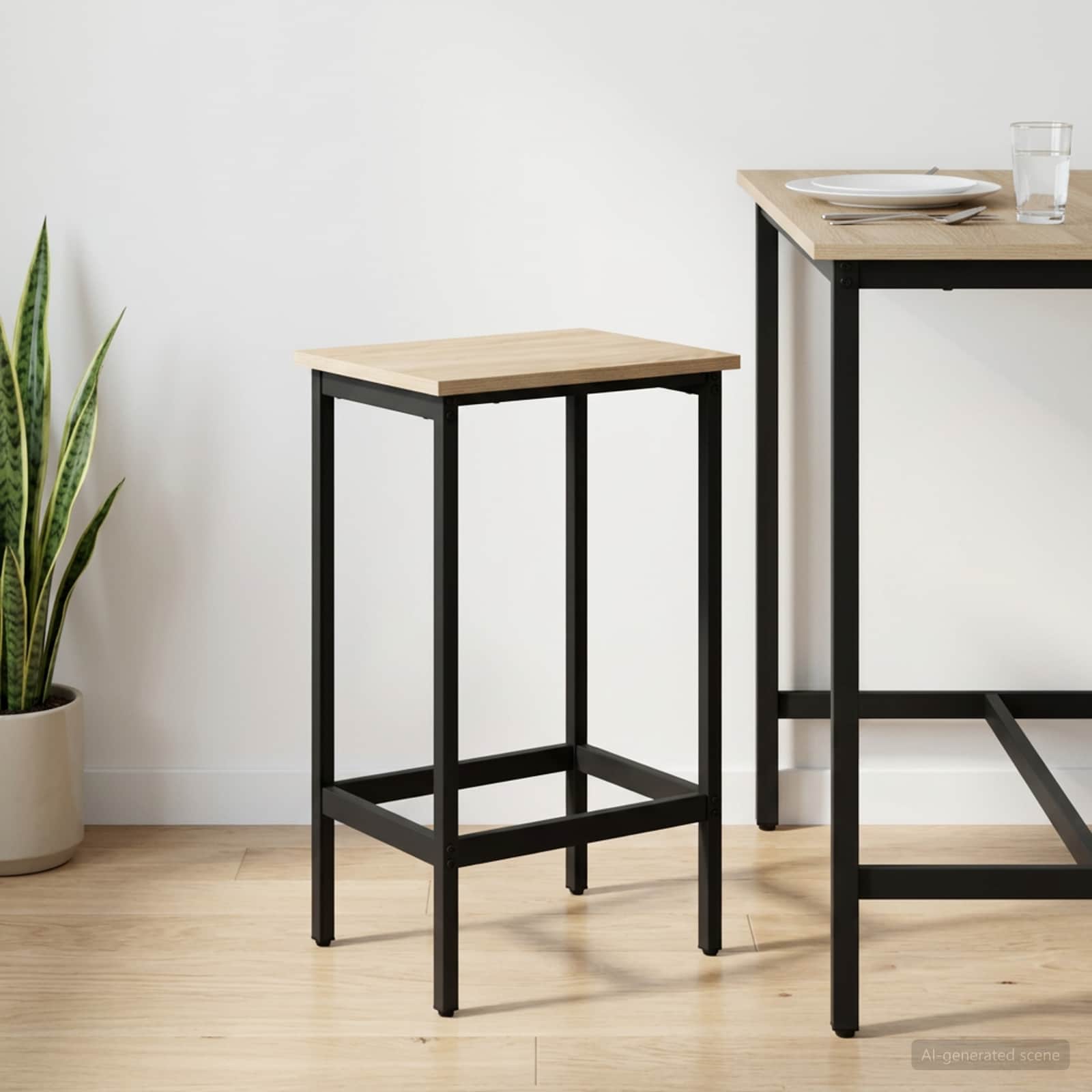 Barkruk Sonoma Eiken 40 x 32 x 74 cm Bewerkt hout – afbeelding 1