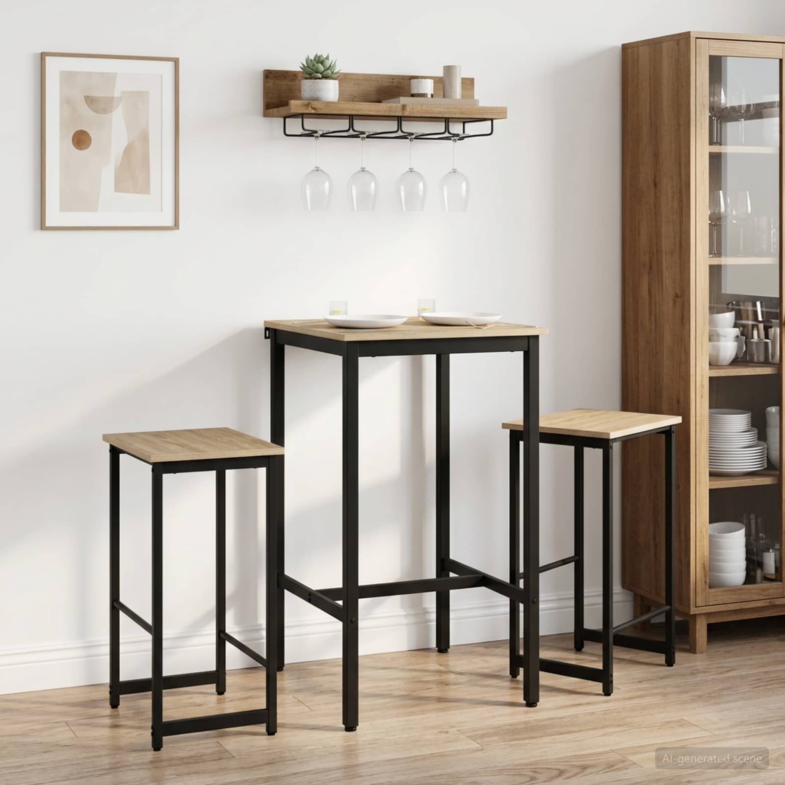 Barkruk 2 st Sonoma Eiken 40 x 32 x 64 cm Bewerkt hout – afbeelding 1