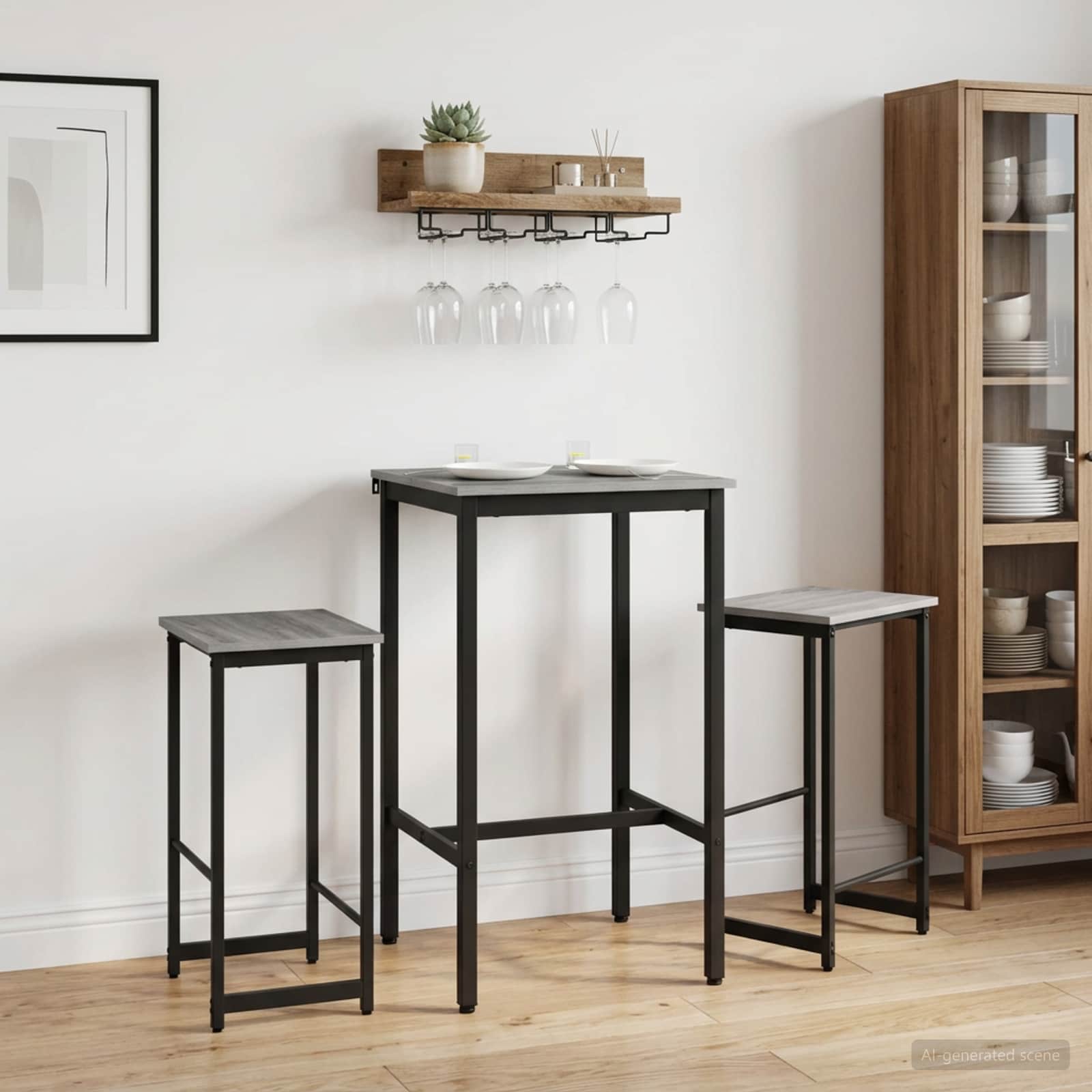 Barkruk 2 st Grijs Sonoma 40 x 32 x 64 cm Bewerkt hout – afbeelding 1