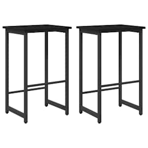 vidaXL Baaritool 2 tk Must tamm 40 x 32 x 74 cm Tehispuit