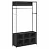 vidaXL Riidenagi koos kingahoidjaga Must tamm 100 x 32 x 180,5 cm