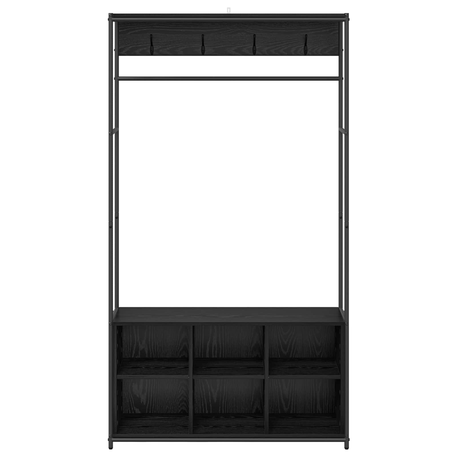 Kapstok met schoenenbank Zwart eiken 100 x 32 x 180,5 cm image 3