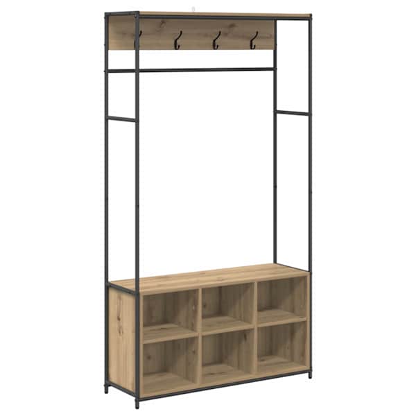 vidaXL Riidenagi koos kingahoidjaga Artisan tamm 100 x 32 x 180,5 cm