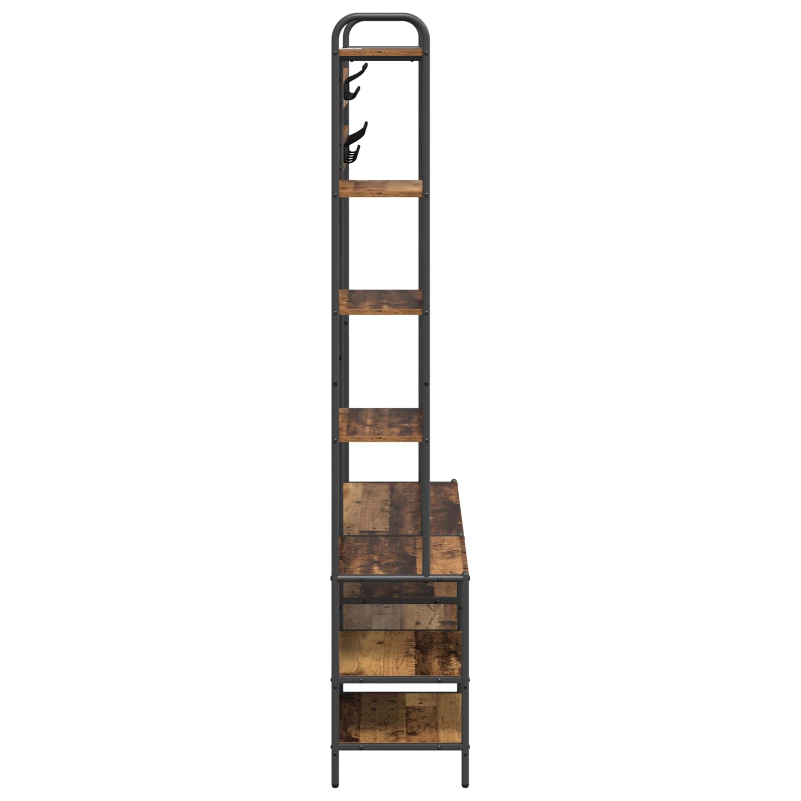 Kapstok met schoenenbank Oud hout 120,5 x 34 x 190 cm image 4