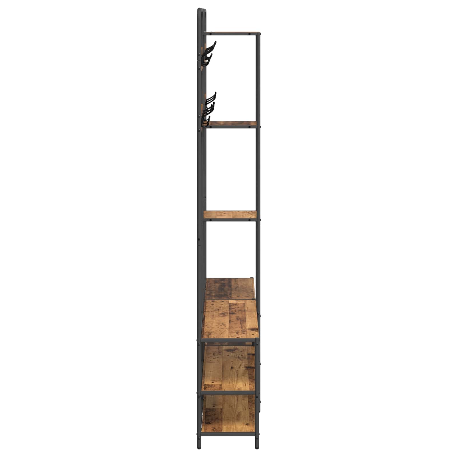 Kapstok met schoenenbank Oud hout 143 x 30 x 199,5 cm image 5