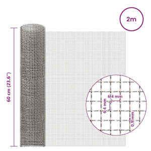 Síťovina 60 x 200 cm 3 Mesh Nerezová ocel 201 Stříbrná - obrázek 6