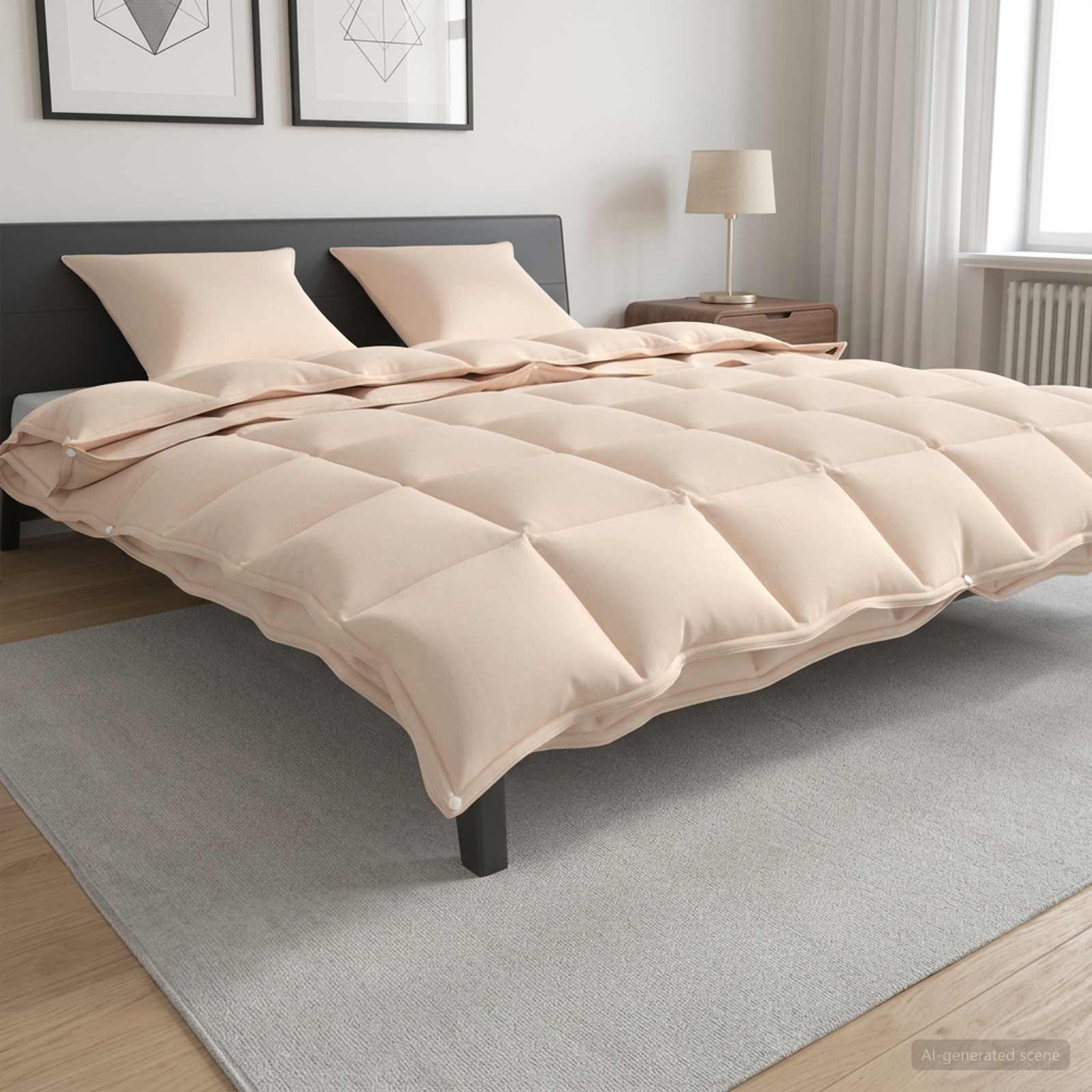vidaXL Bettdecke 240 x 260 cm Für alle Jahreszeiten Kapokfaser Beige