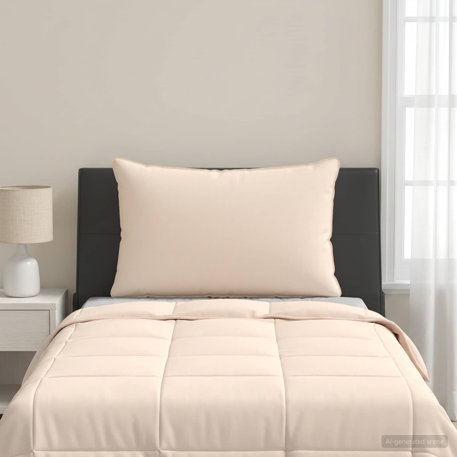 Hoofdkussen 1 stuk 80 x 80 cm Alle seizoenen Kapokvezel Beige – 40 x 60 cm