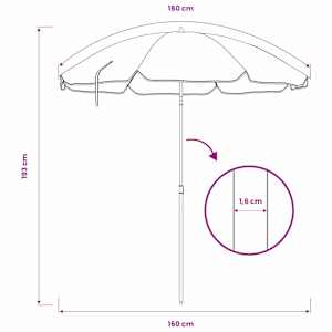 Zahradní slunečník 160 cm 170T polyester Oranžová - obrázek 7