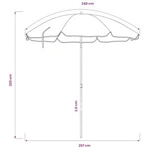 Zahradní slunečník 240 cm 170T polyester Oranžová - obrázek 7
