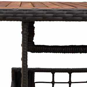 Zahradní stůl Černá a přírodní 100 x 55 x 37 cm PE ratan a sklo - obrázek 7