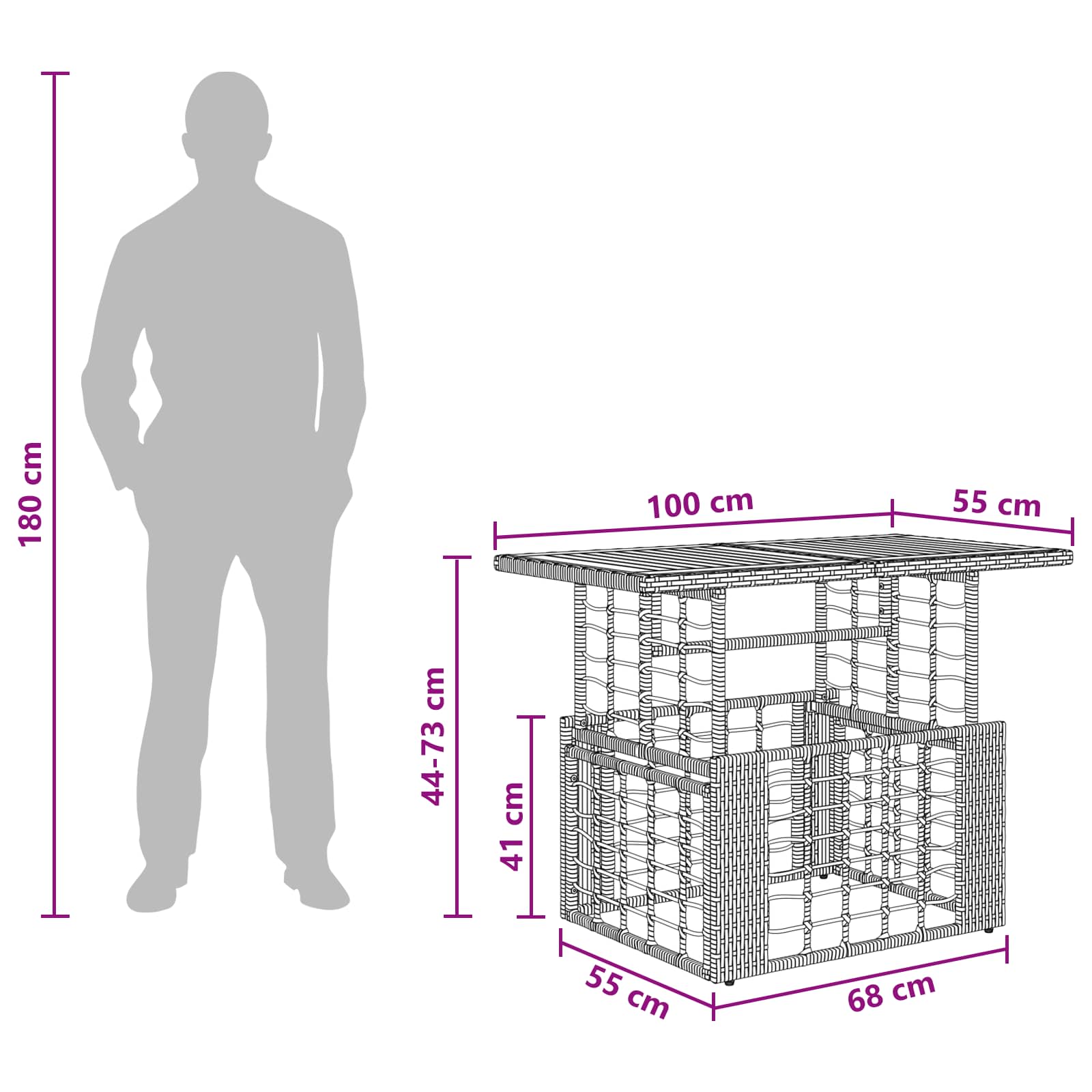 Aialaud Naturaalne 100 x 55 x 37 cm PE Rattan ja Klaas 10 Kõik vajalik sinu aeda ja koju! Aialaud Naturaalne 100 x 55 x 37 cm PE Rattan ja Klaas - Image 10