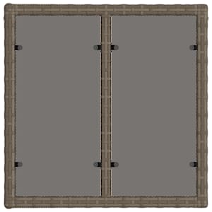 Zahradní stůl Šedá a černá 55 x 55 x 37 cm PE ratan a sklo - obrázek 4