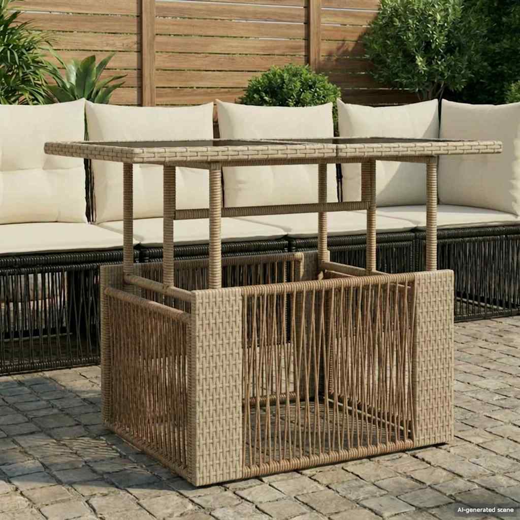 vidaXL Tr&auml;dg&aring;rdsh&ouml;jande bord Beige 100 x 55 x 37 cm