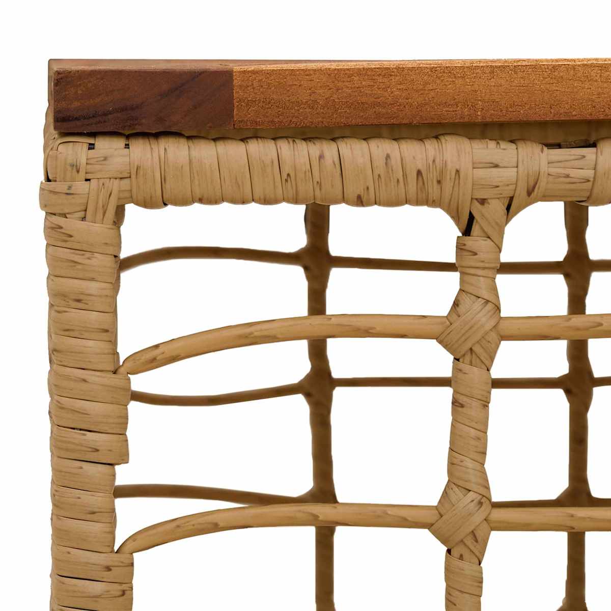 Havemøbel Bord 55 x 55 x 37 cm PE Rattan og Glas - Billede 5