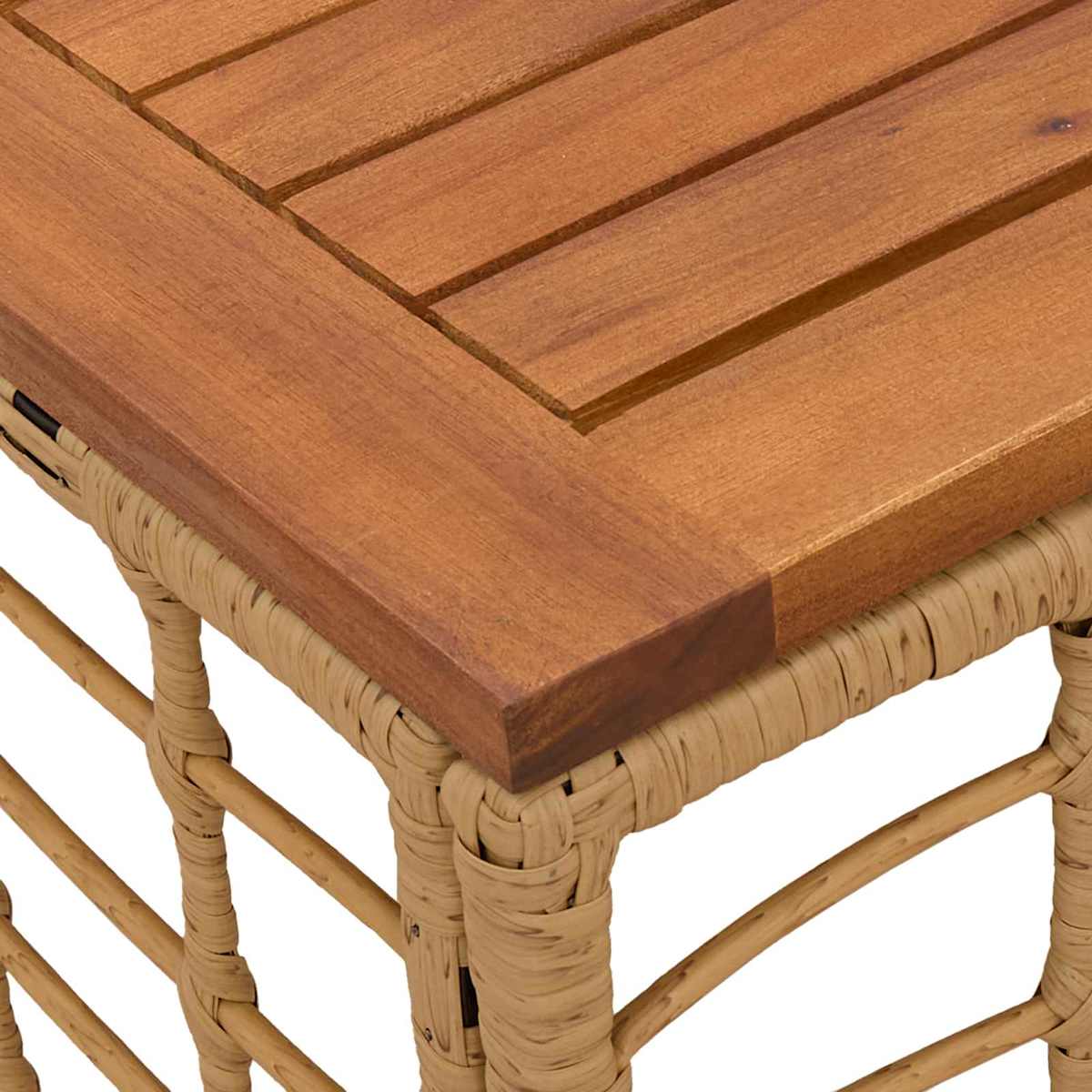 Havemøbel Bord 55 x 55 x 37 cm PE Rattan og Glas - Billede 6
