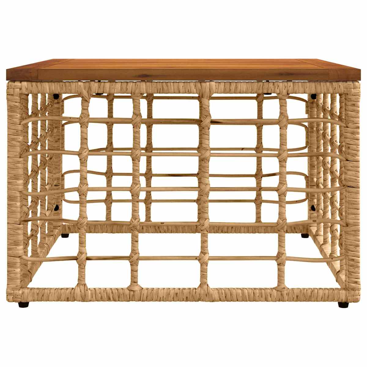 Havemøbel Bord 55 x 55 x 37 cm PE Rattan og Glas - Billede 3