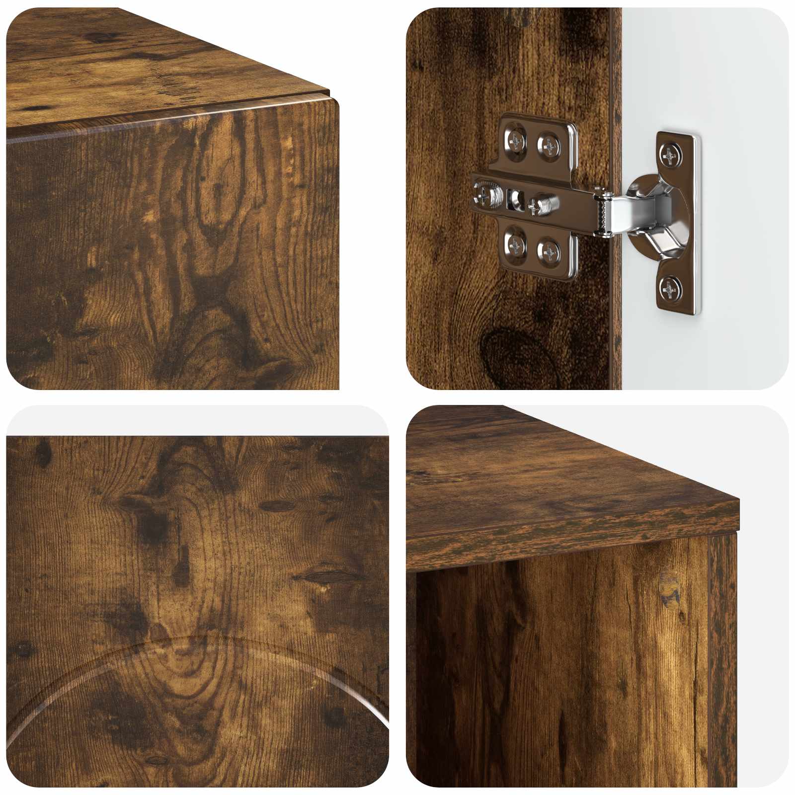 vidaXL Badezimmerschrank-Set 3 stk. Raucheiche Holzwerkstoff – Bild 9