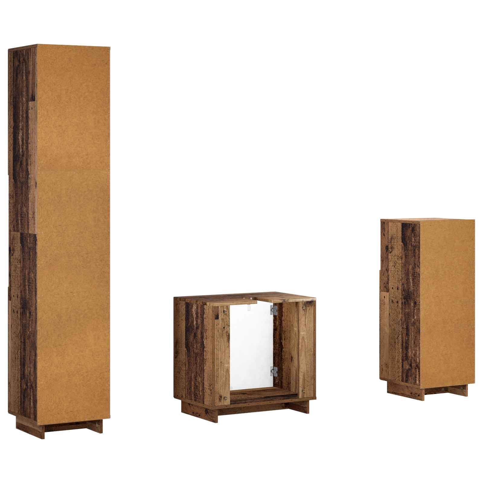 vidaXL Badezimmerschrank-Set 3 stk. Altholz Holzwerkstoff – Bild 7
