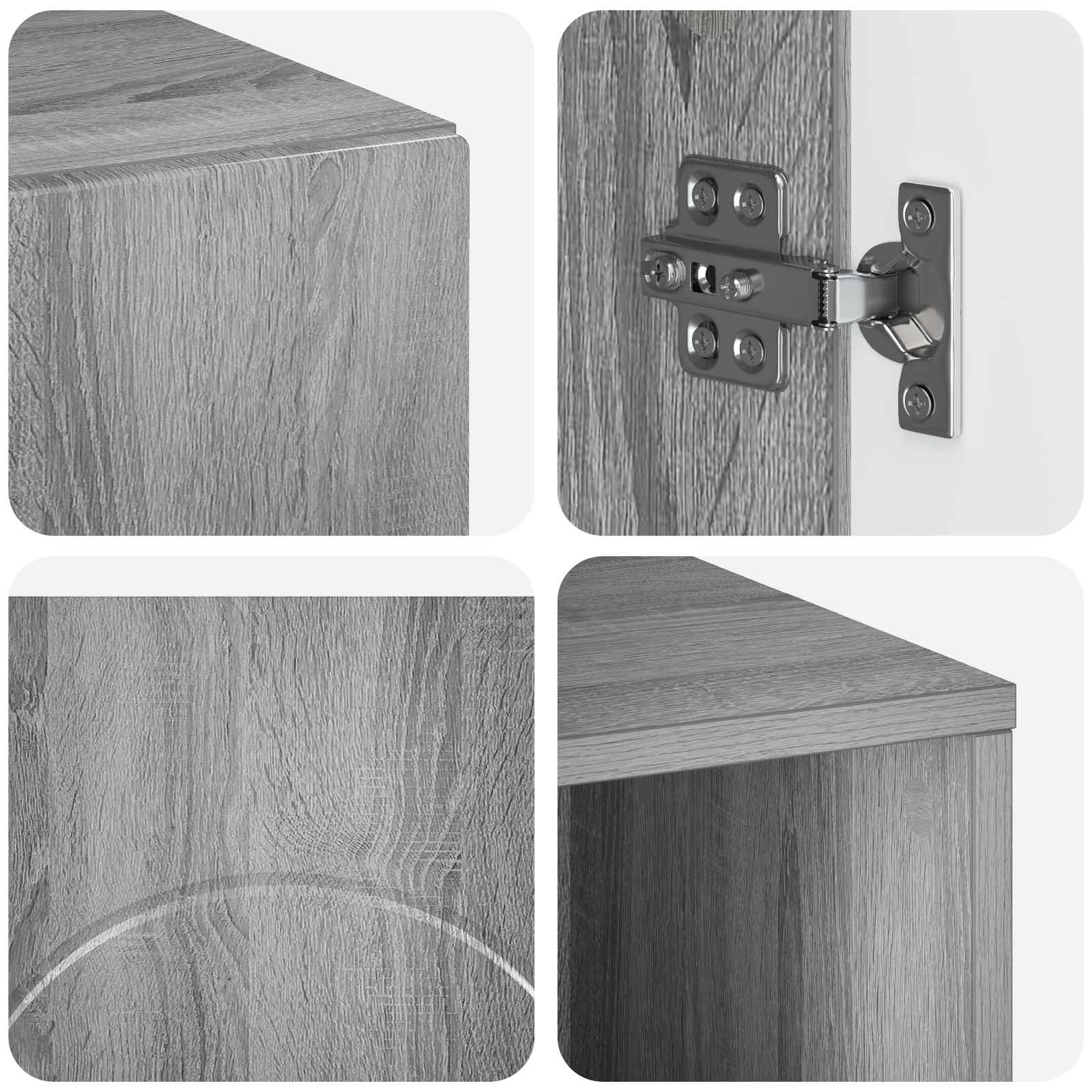 vidaXL Badezimmerschrank-Set 2 stk. Grau Sonoma Holzwerkstoff – Bild 8