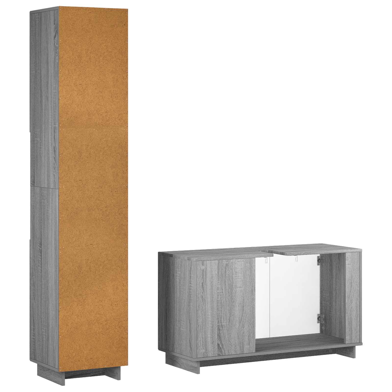 vidaXL Badezimmerschrank-Set 2 stk. Grau Sonoma Holzwerkstoff – Bild 6