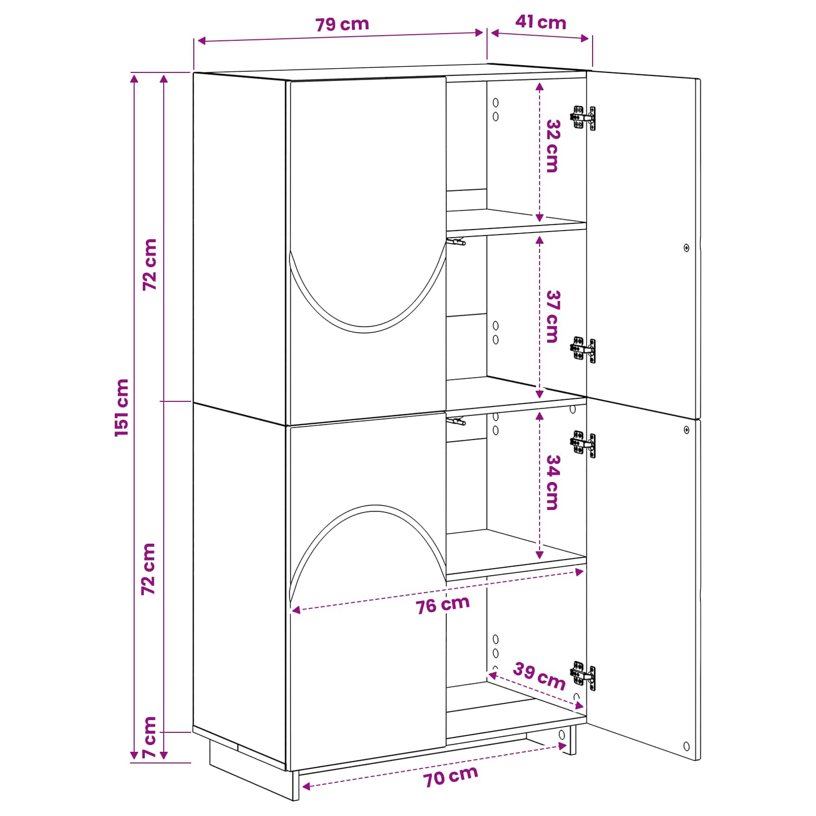 Highboard size guide