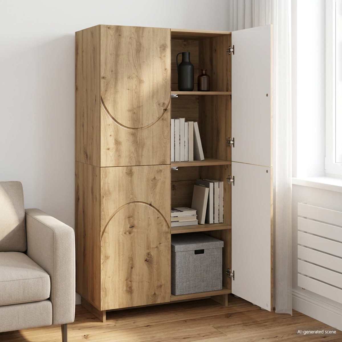 Highboard 79 x 41 x 151 cm Konstrueret træ