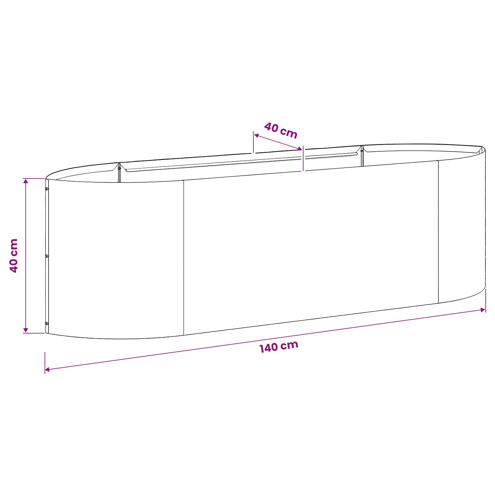 Verhoogd Tuinbed Wit 140 x 40 x 40 cm Staal image 7
