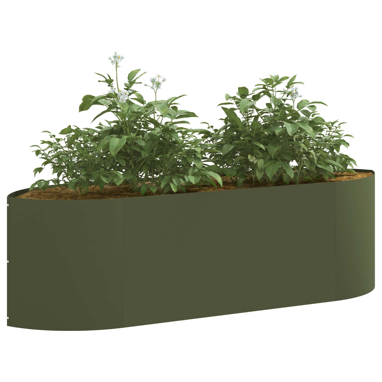 Verhoogd Tuinbed Olijfgroen 140 x 40 x 40 cm Staal image 2
