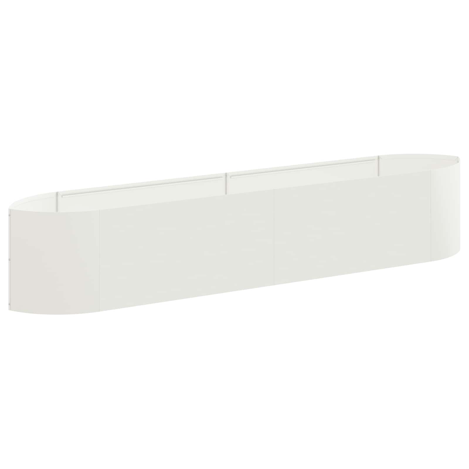Verhoogd Tuinbed Wit 220 x 40 x 40 cm Staal image 1
