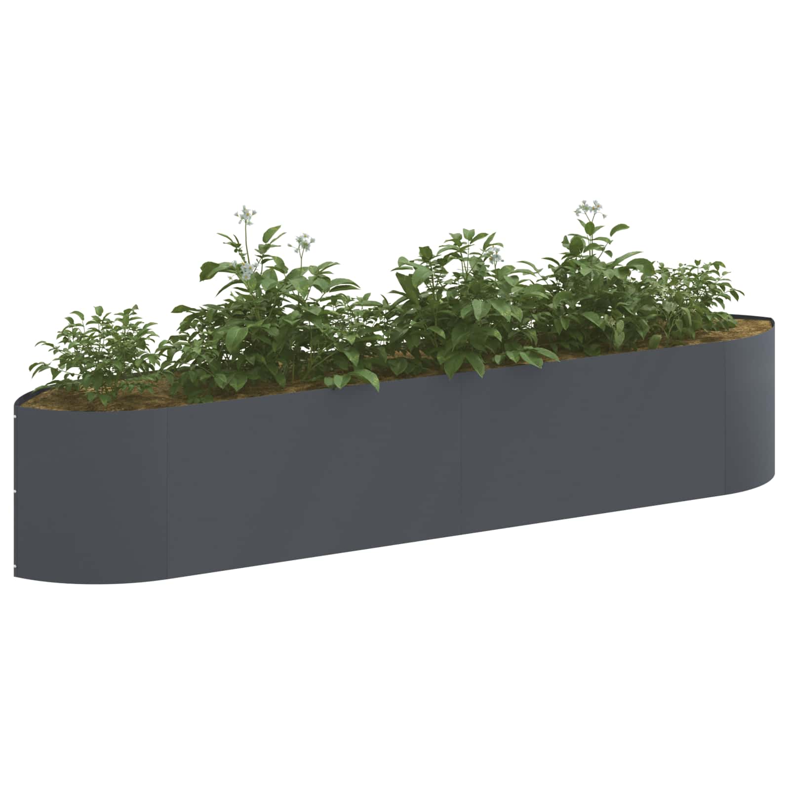 Verhoogd Tuinbed Antracietkleurig 220 x 40 x 40 cm Staal image 2