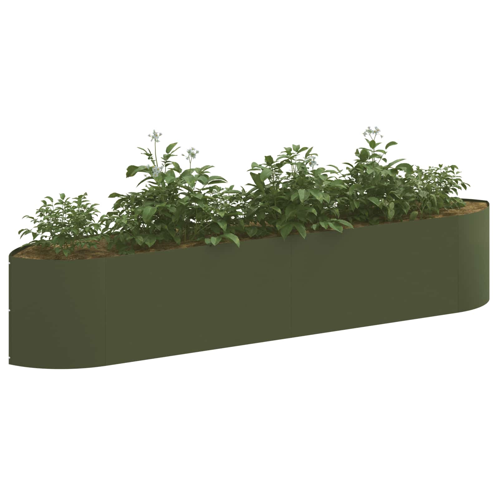 Verhoogd Tuinbed Olijfgroen 220 x 40 x 40 cm Staal image 2