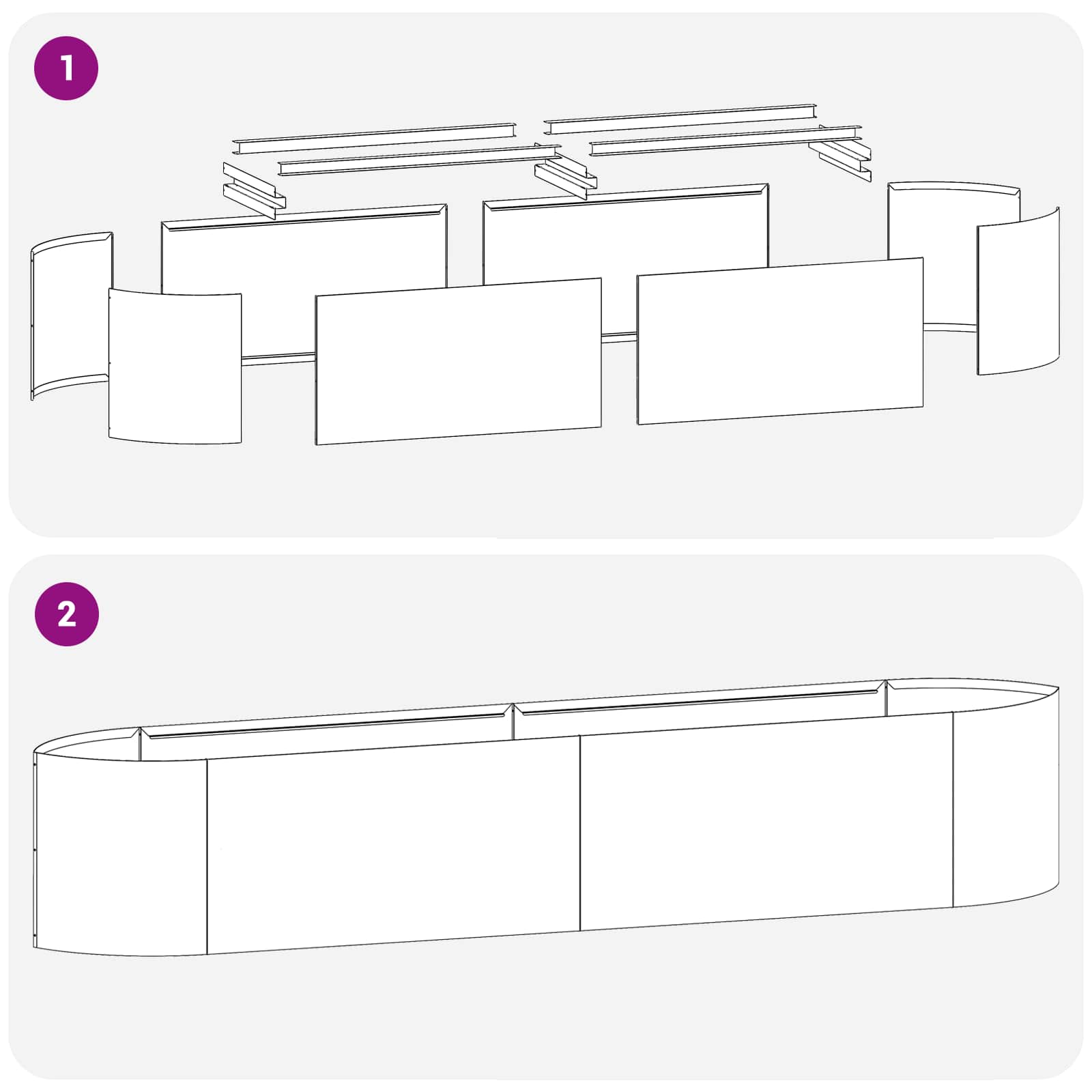 Verhoogd Tuinbed Gegalvaniseerd staal 220 x 40 x 40 cm Staal image 6