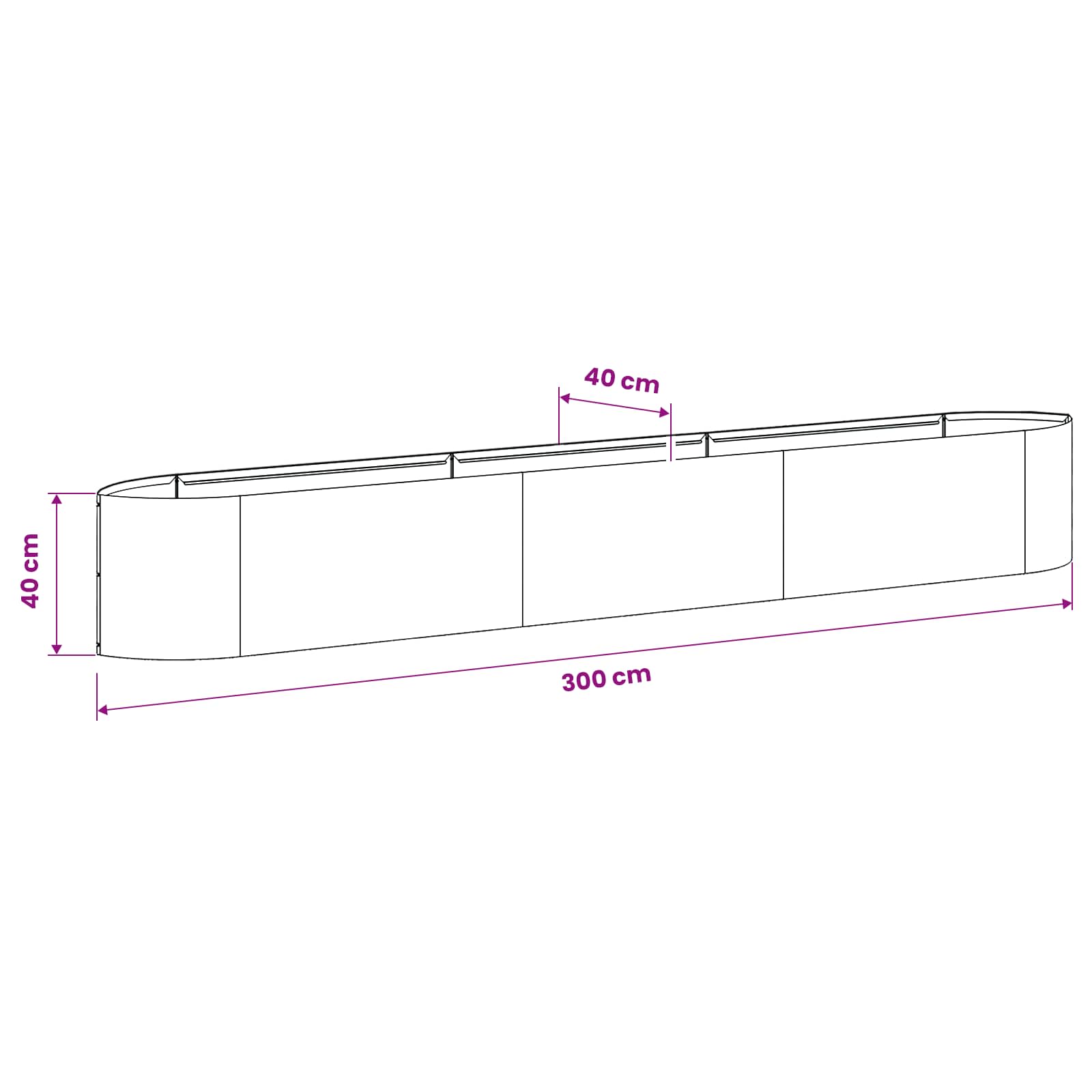 Verhoogd Tuinbed Cortenstaal 300 x 40 x 40 cm Staal image 8