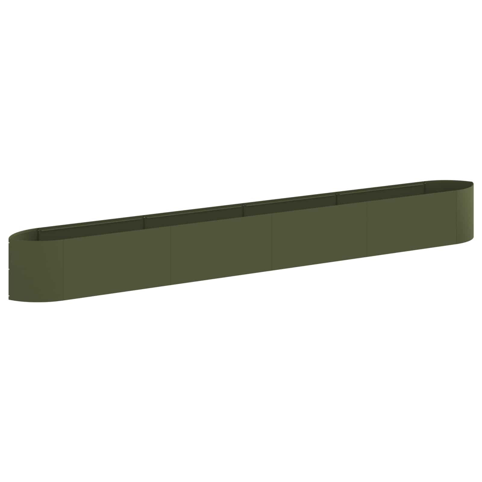 Verhoogd Tuinbed Olijfgroen 380 x 40 x 40 cm Staal image 1