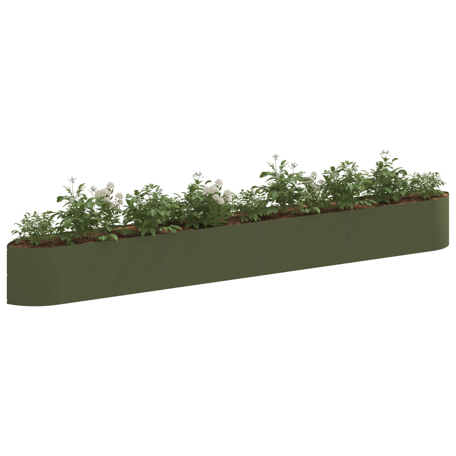Verhoogd Tuinbed Olijfgroen 380 x 40 x 40 cm Staal image 2