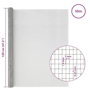 Síťovina 120 x 1000 cm 18 mesh Nerezová ocel 304 Stříbrná - obrázek 7