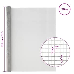 Síťovina 120 x 2000 cm 18 mesh Nerezová ocel 304 Stříbrná - obrázek 7