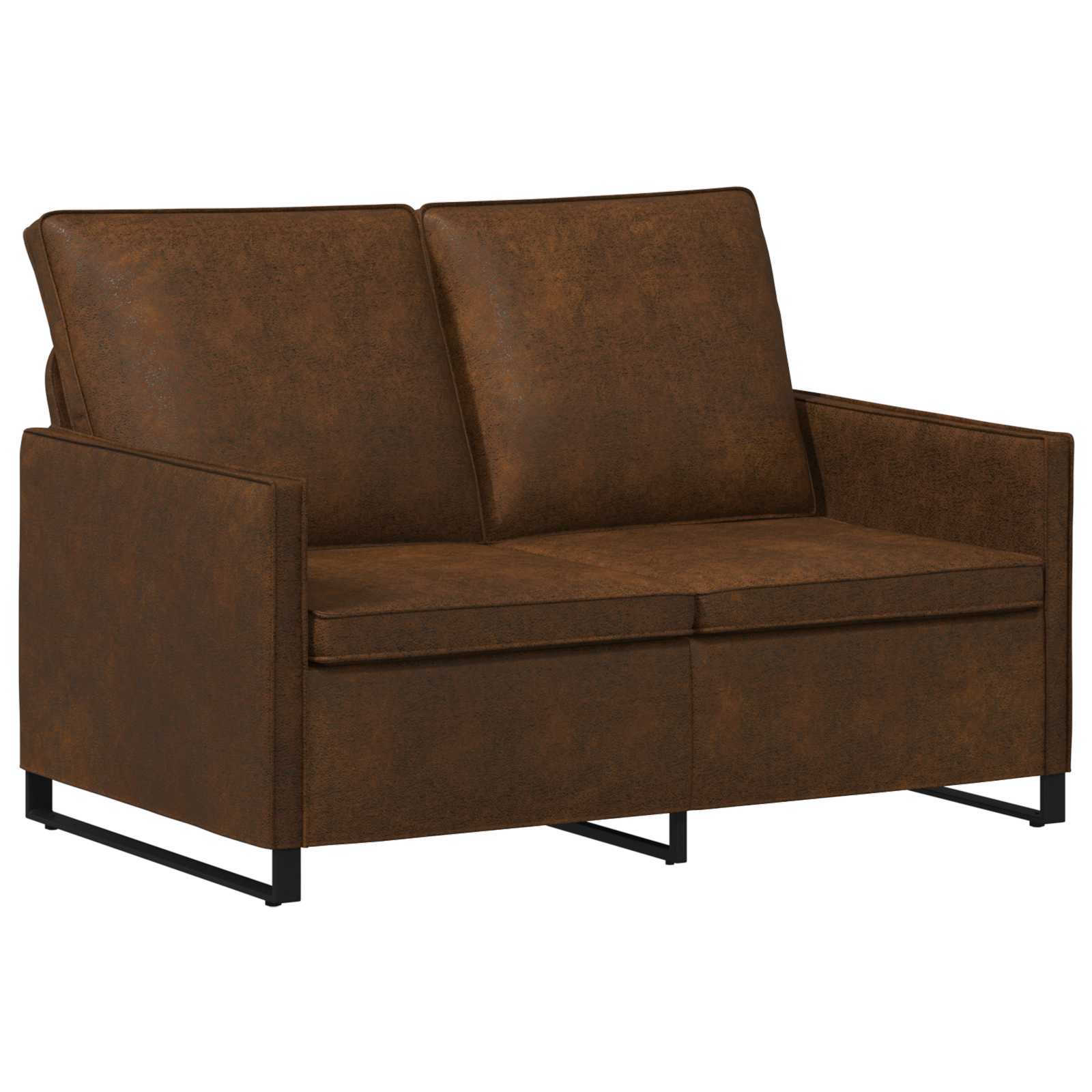 vidaXL Pohovka pro 2 osoby Hnědá 130 x 81 x 82 cm Umělý semiš
