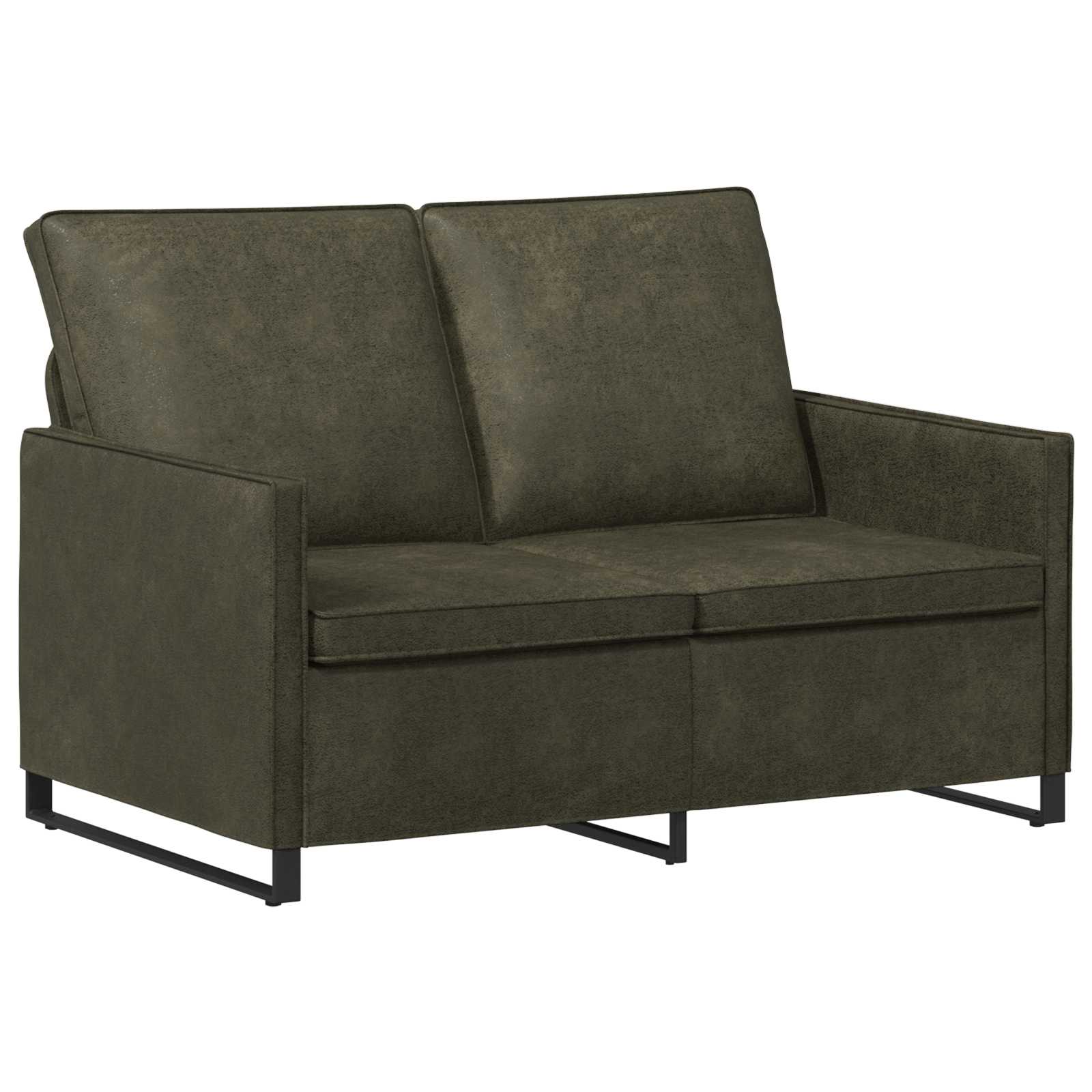 vidaXL Pohovka pro 2 osoby Armádně zelená 130 x 81 x 82 cm Umělý semiš