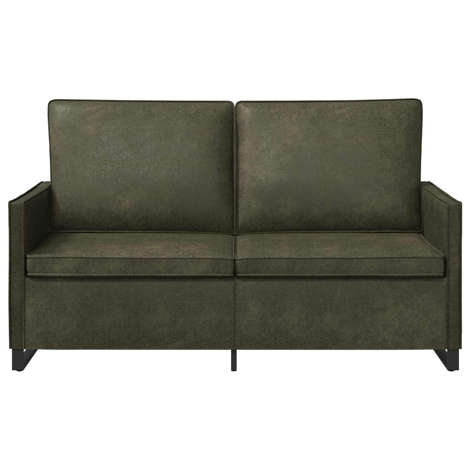 Dvosedenjski kavč Vojaška zelena 150 x 81 x 82 cm Umetni velur