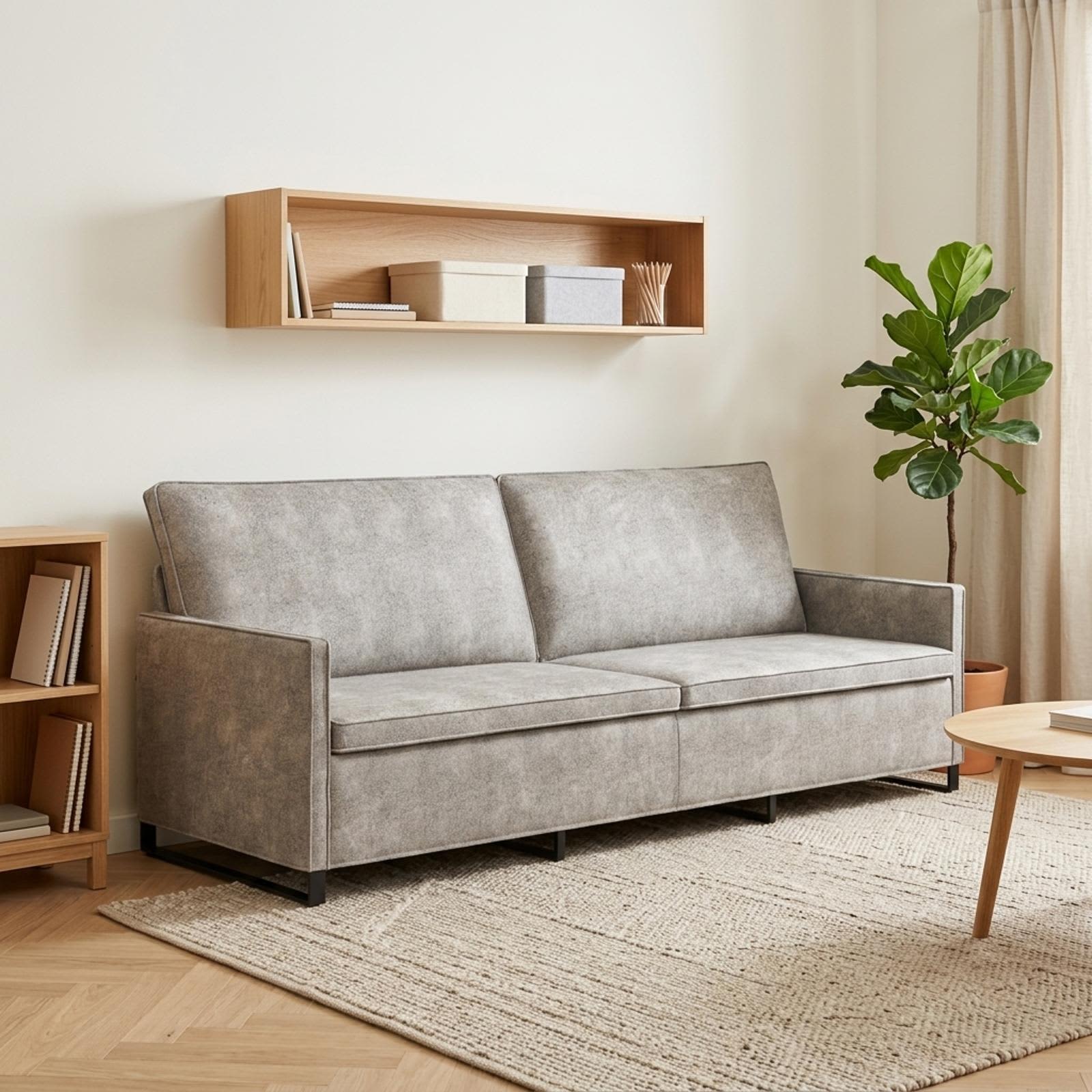 3-sedna sofa Svetlo siva 220 x 81 x 82 cm Umetni velur