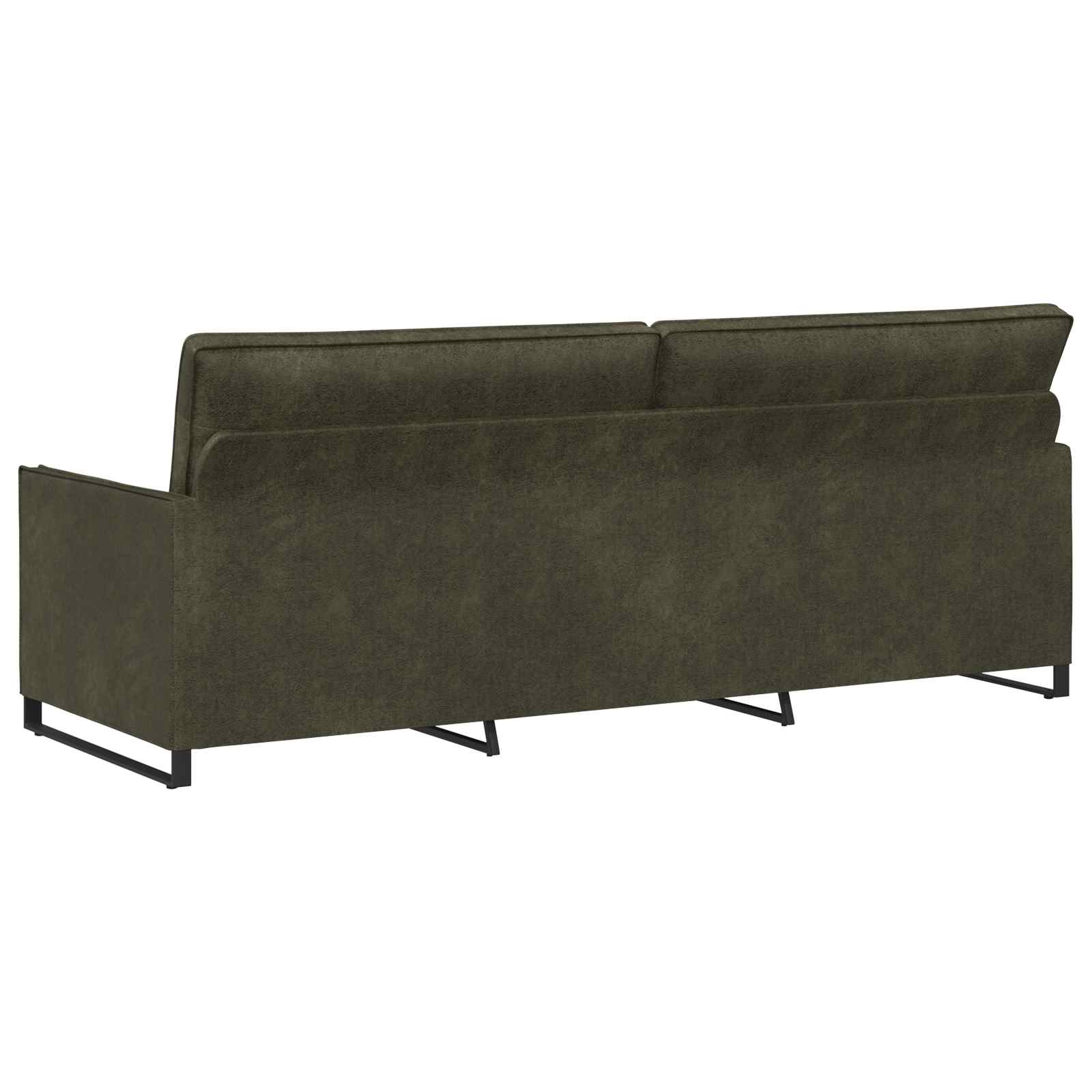 3-sedna sofa Vojaška zelena 220 x 81 x 82 cm Umetni velur
