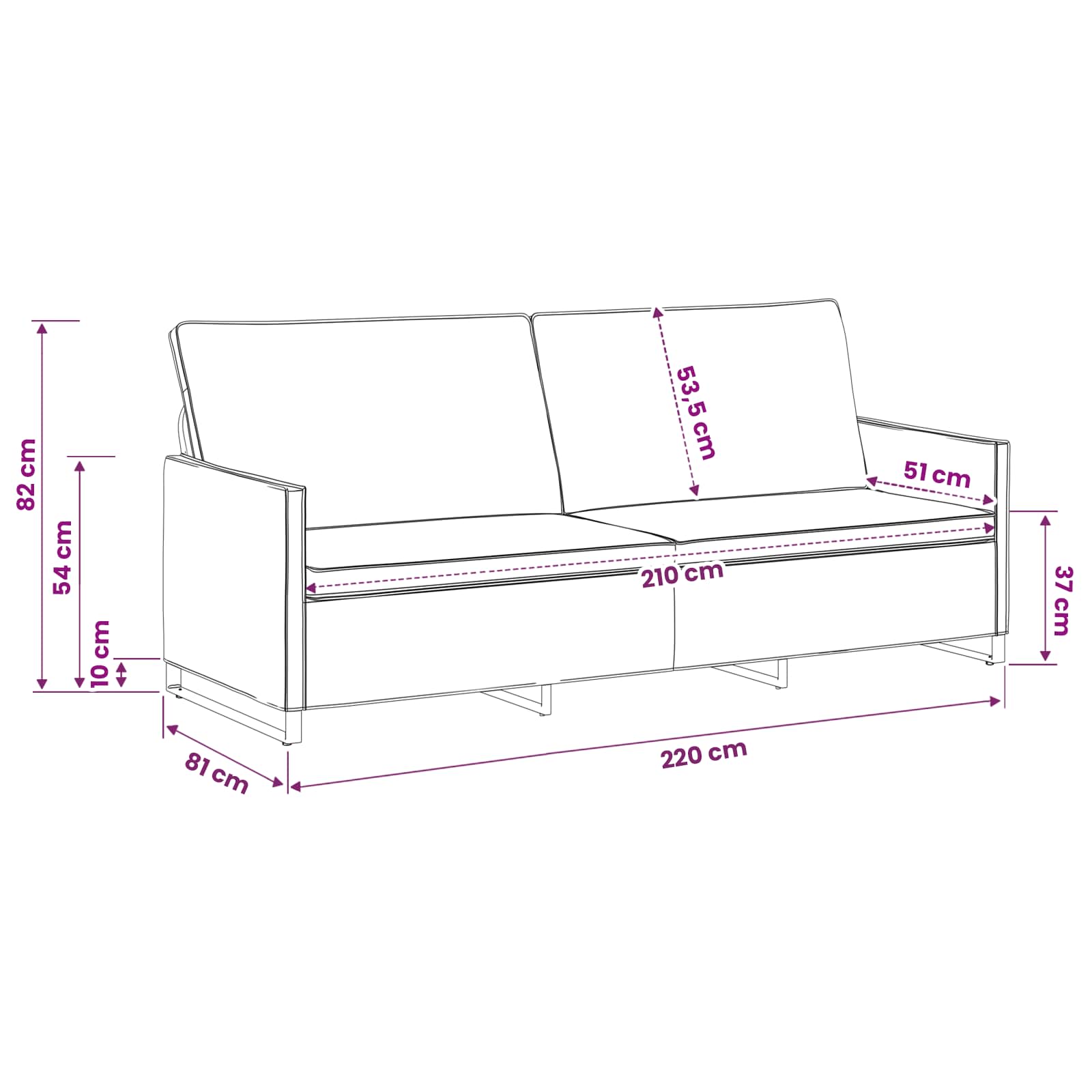 3-sedna sofa Vojaška zelena 220 x 81 x 82 cm Umetni velur