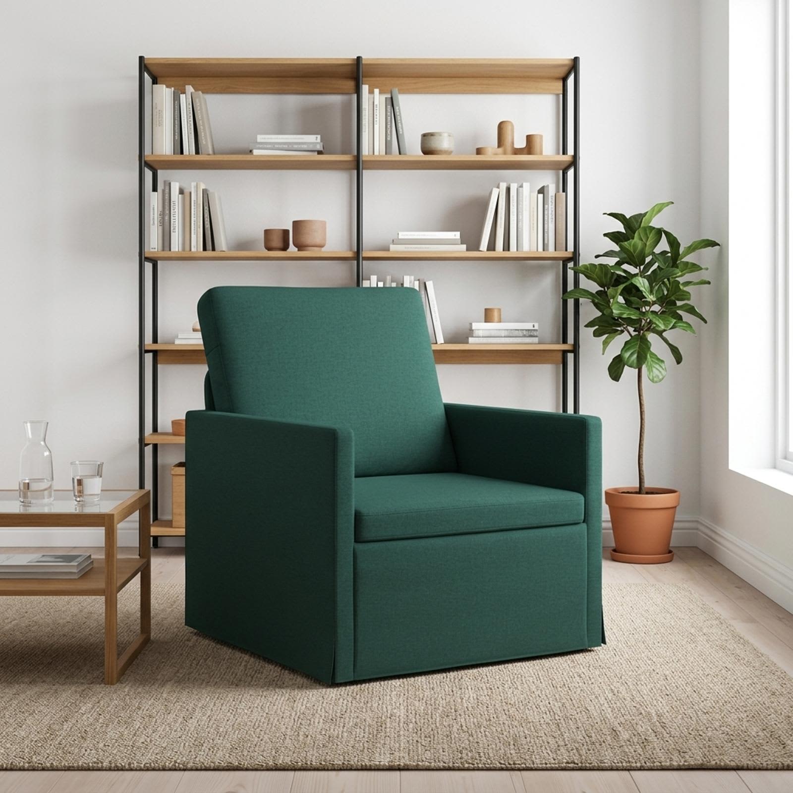 Fotelj Temno zelena 70 x 81 x 82 cm Blago