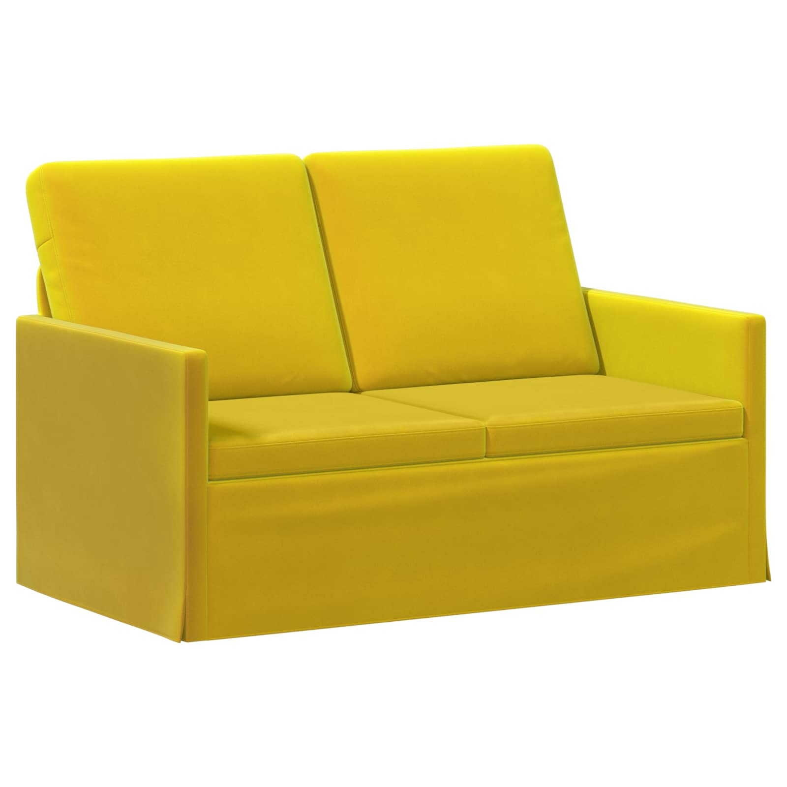 vidaXL Pohovka pro 2 osoby Žlutá 130 x 81 x 82 cm Samet