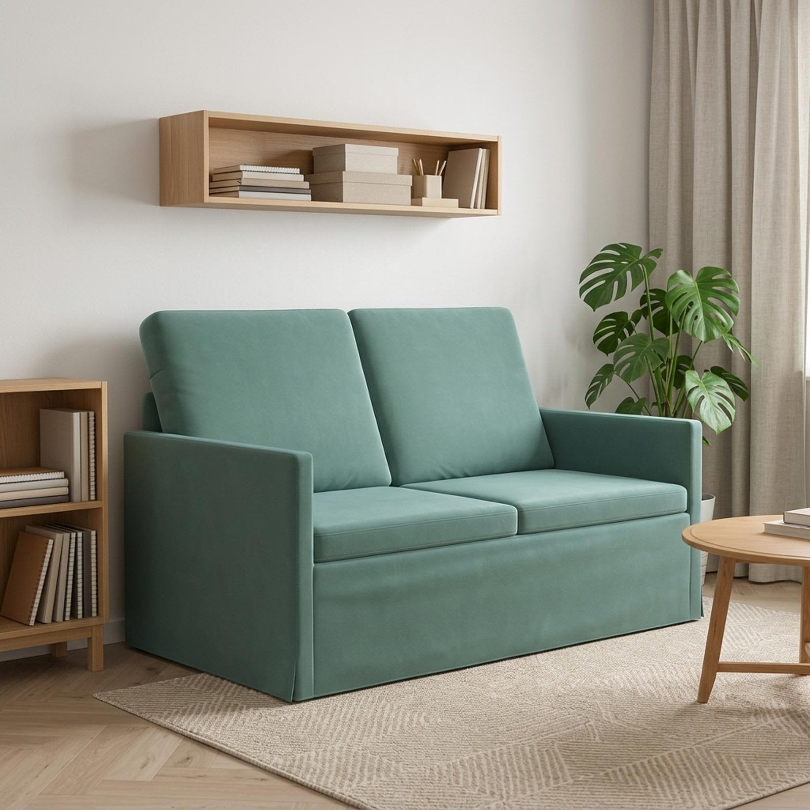 vidaXL 2-personers sofa Havgrøn 130 x 81 x 82 cm Velour (V)