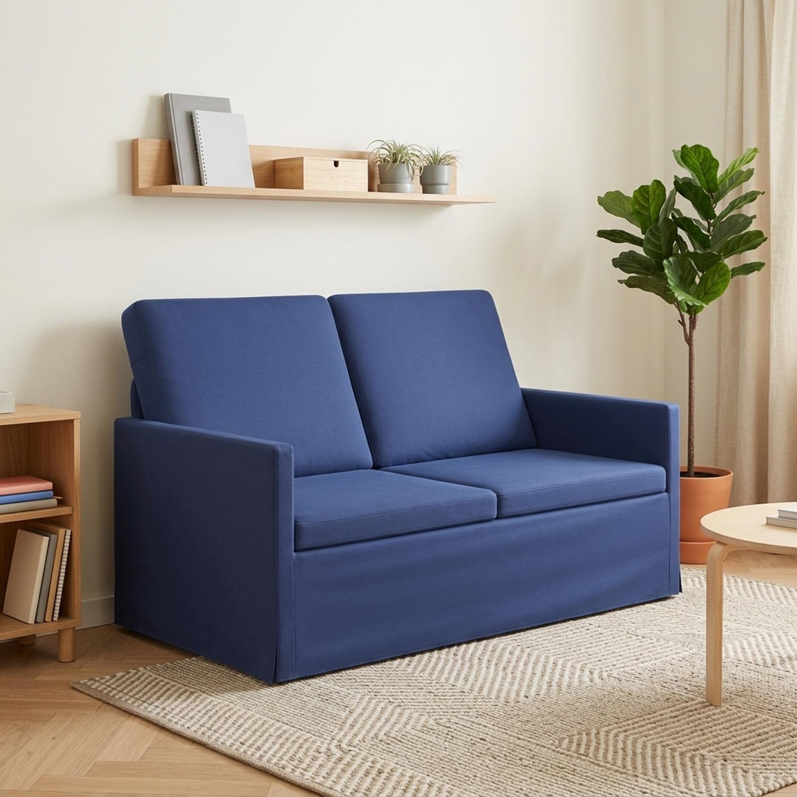 vidaXL 2-personers sofa Politi blå 130 x 81 x 82 cm Velour (V)