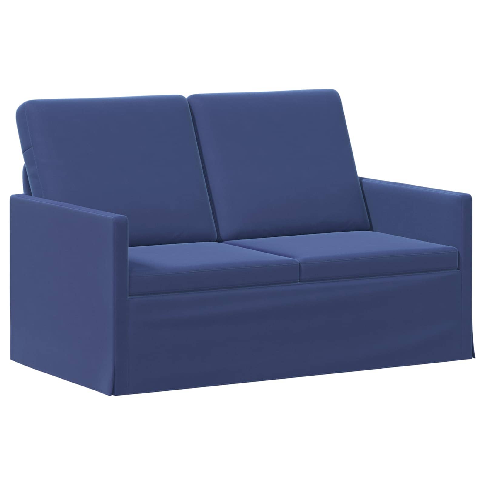vidaXL Pohovka pro 2 osoby Policová modrá 130 x 81 x 82 cm Samet